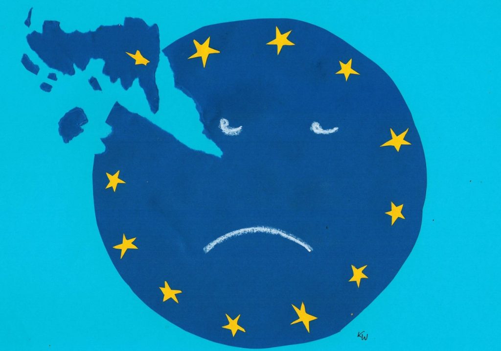 Ilustración de la Salida de UK de la UE si el Brexit triunfa