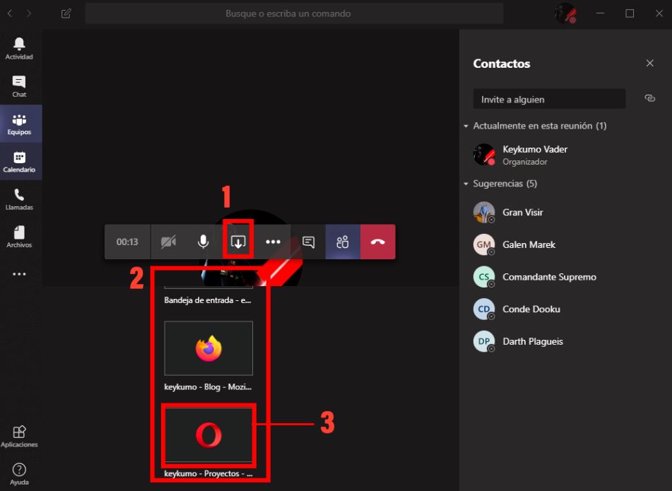 Como compartir pestaña web en Microsoft teams