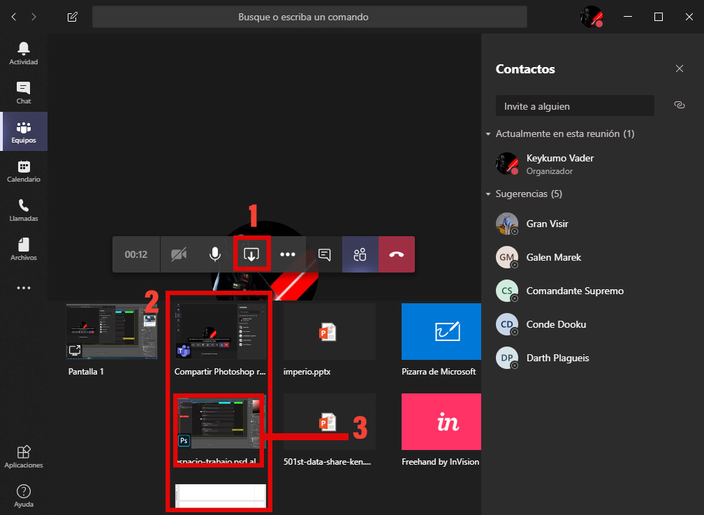 Como compartir un  programa en Microsoft Teams