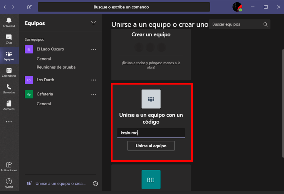Cómo unirse a equipo privado 
