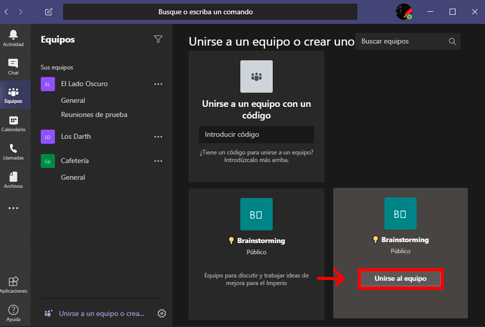 Cómo unirse a un equipo en Microsoft Teams