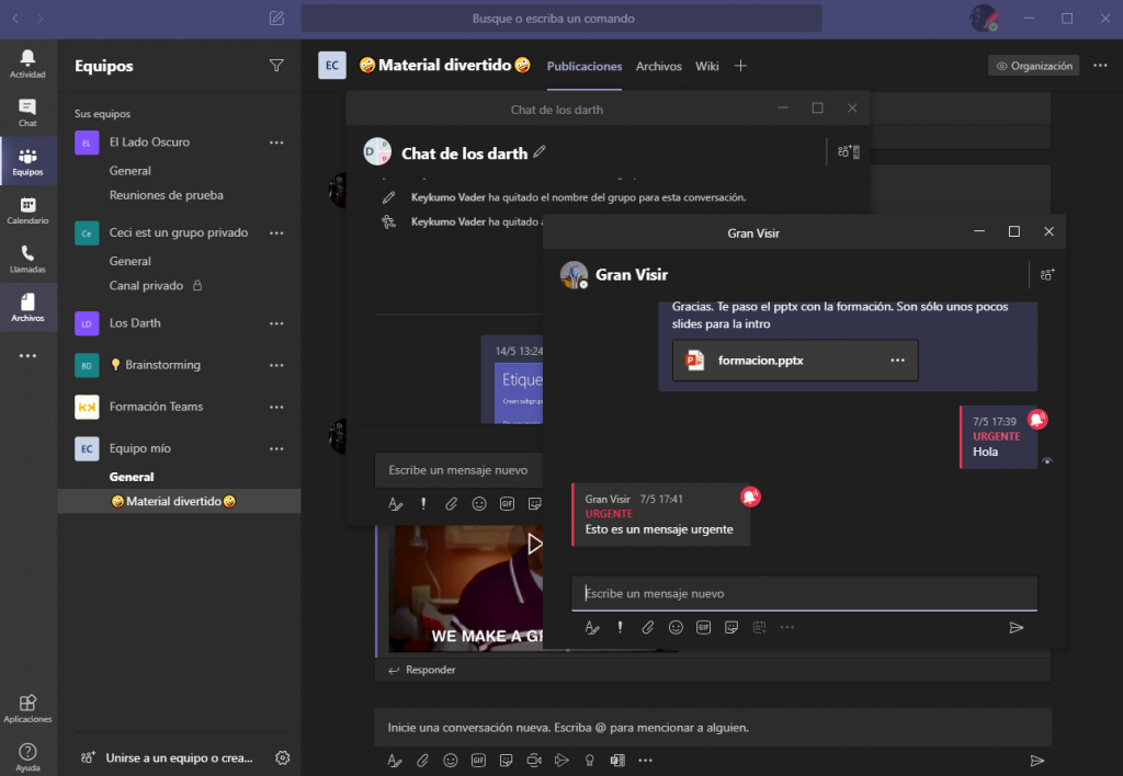 Gestionar chats en microsoft teams