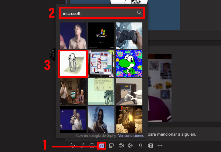 Cómo utilizar gifs en Teams