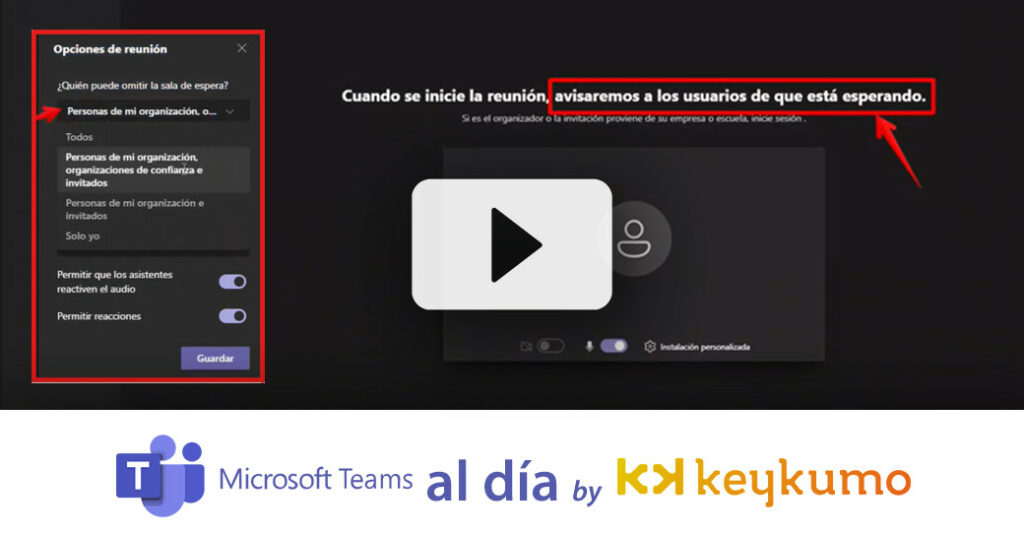 ¿Cómo eliminar la sala de espera en una reunión que ya ha comenzado?