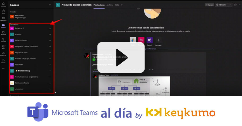 Cómo ordenar los equipos en Microsoft Teams