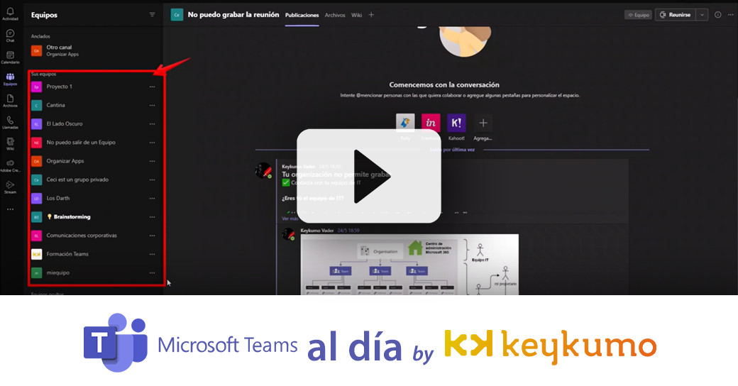 Cómo ordenar los equipos en Microsoft Teams
