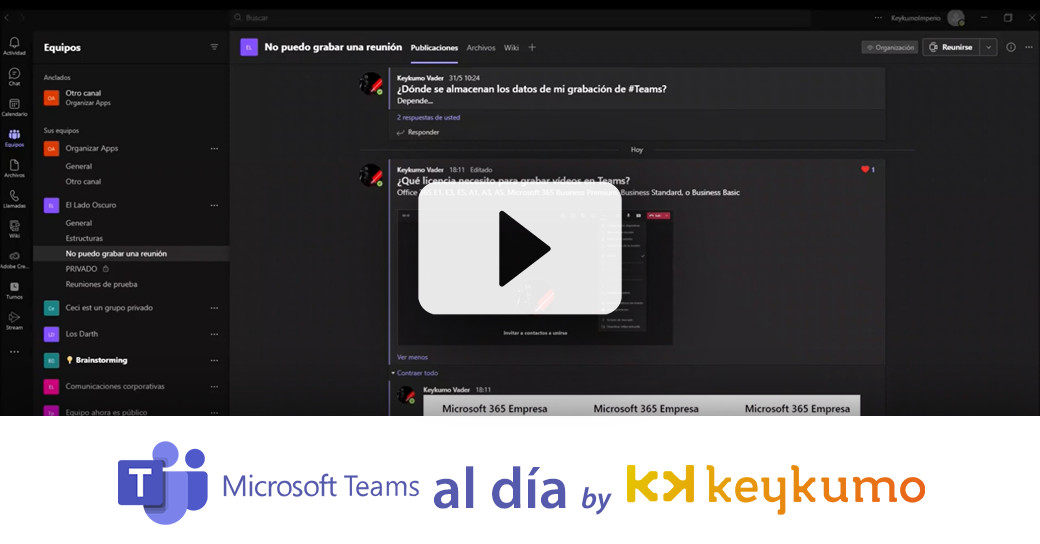 Teams al día | ¿Por qué no puedo grabar la reunión en Microsoft Teams? | Parte 3