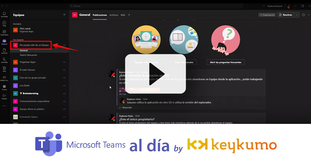 Salir de un Equipo de Microsoft Teams