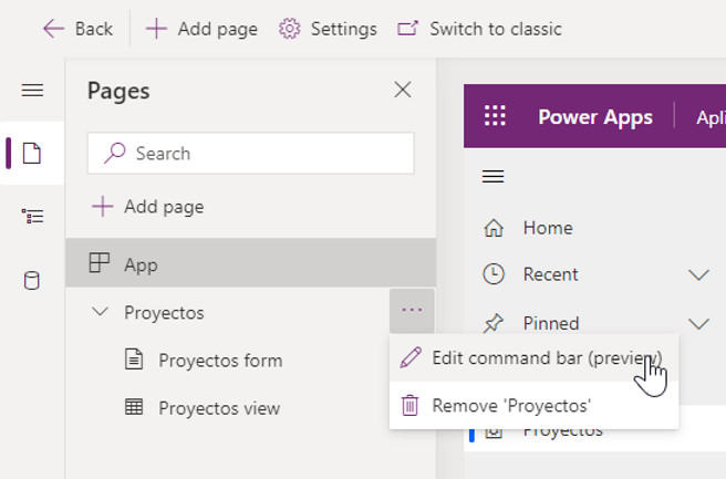 Edit command bar (preview)