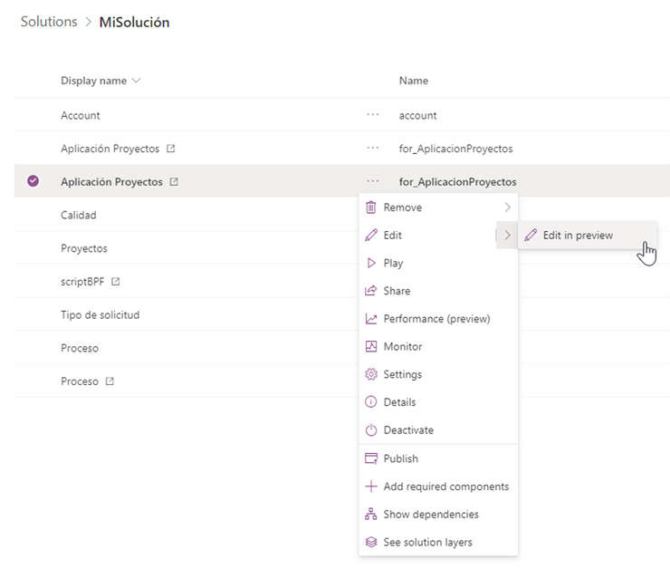 Model Driven App en preview