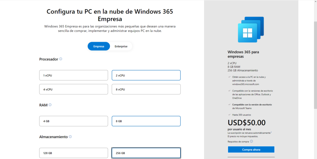 ¿Qué plan de Windows 365 necesita mi empresa?