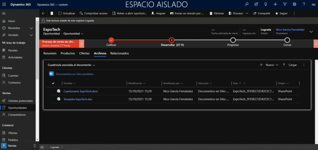 Integración de Dynamics 365 y SharePoint