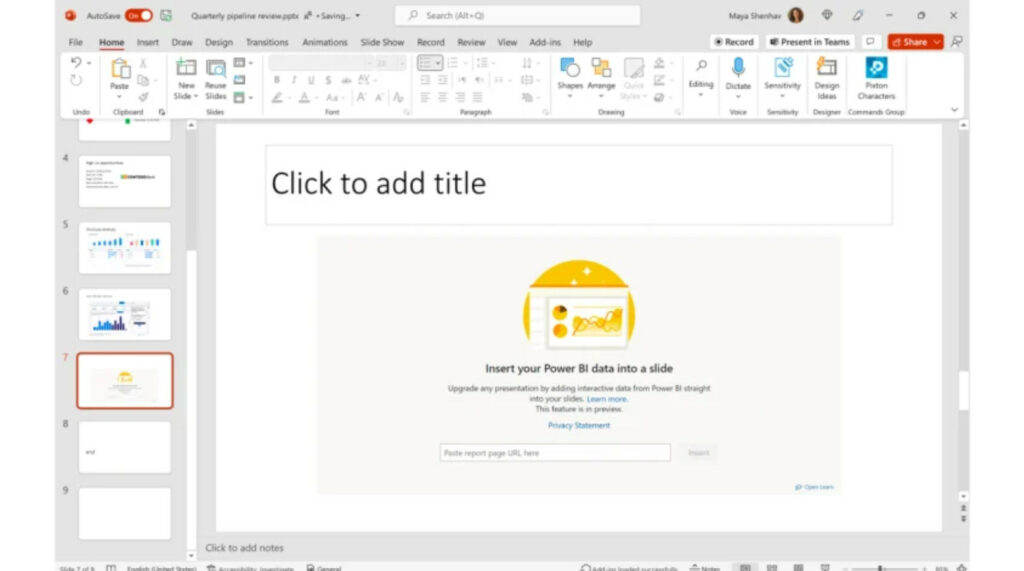 Microsoft incorpora integraciones de Power BI en PowerPoint y Outlook