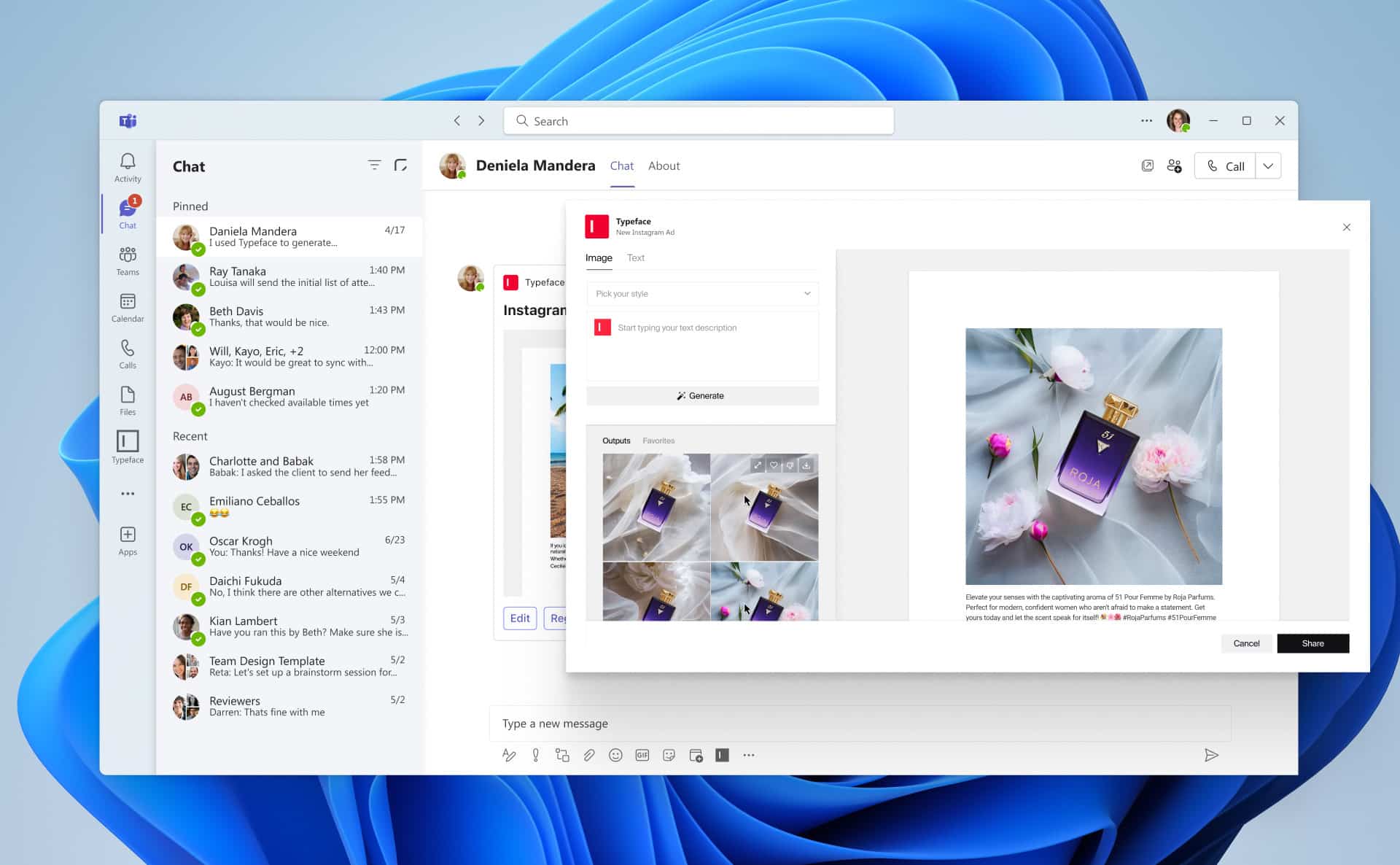 Microsoft presenta Typeface AI para Teams for Business